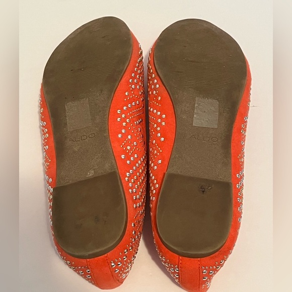Aldo Khabou Red Rhinestone Embellished Women's Flats - Picture 12 of 16